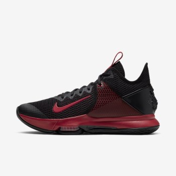 Nike LeBron Witness 4 - Férfi Kosárlabda Cipő - Fekete/Világos Piros/Piros